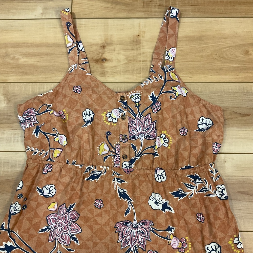 Sonoma Goods For Life Floral Print Linen Blend Sleeveless High-Low Dress Size 1X - Picture 3 of 13